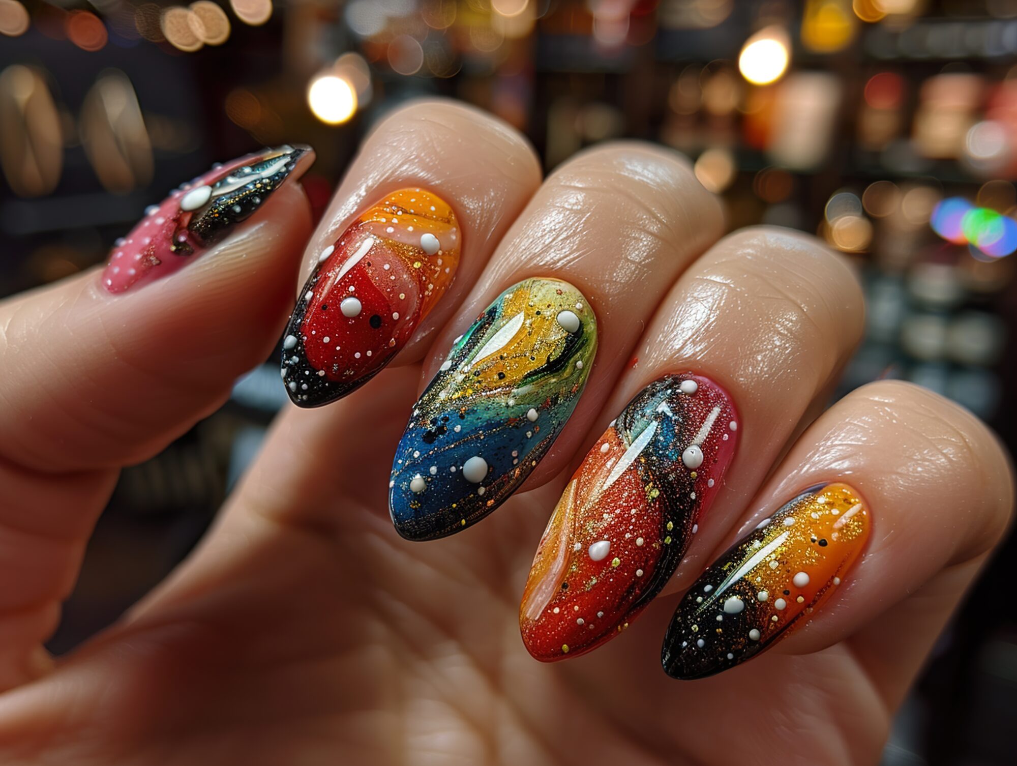 Dolphin nail art design